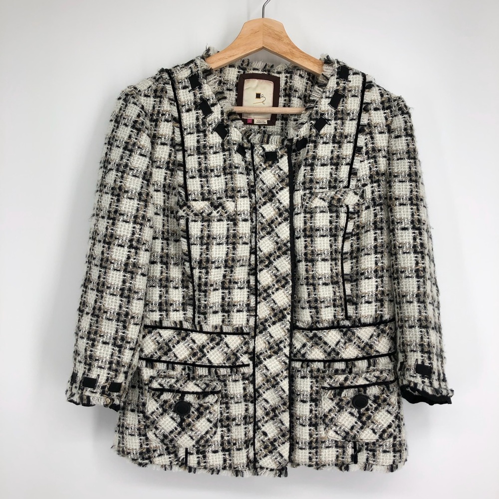 ANTHROPOLOGIE Elevenses Tweed Blazer Jacket Size 12